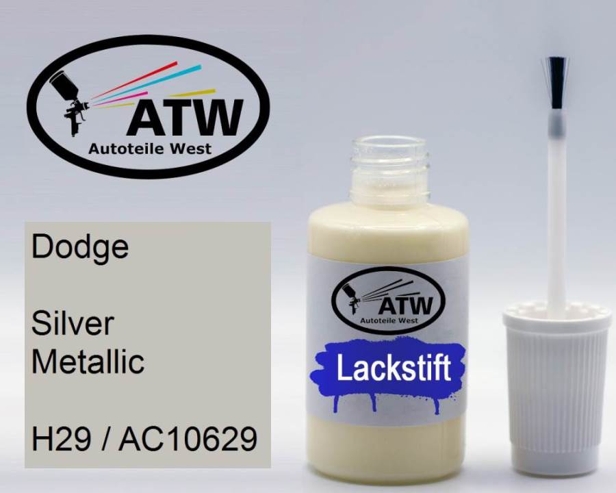 Dodge, Silver Metallic, H29 / AC10629: 20ml Lackstift, von ATW Autoteile West.